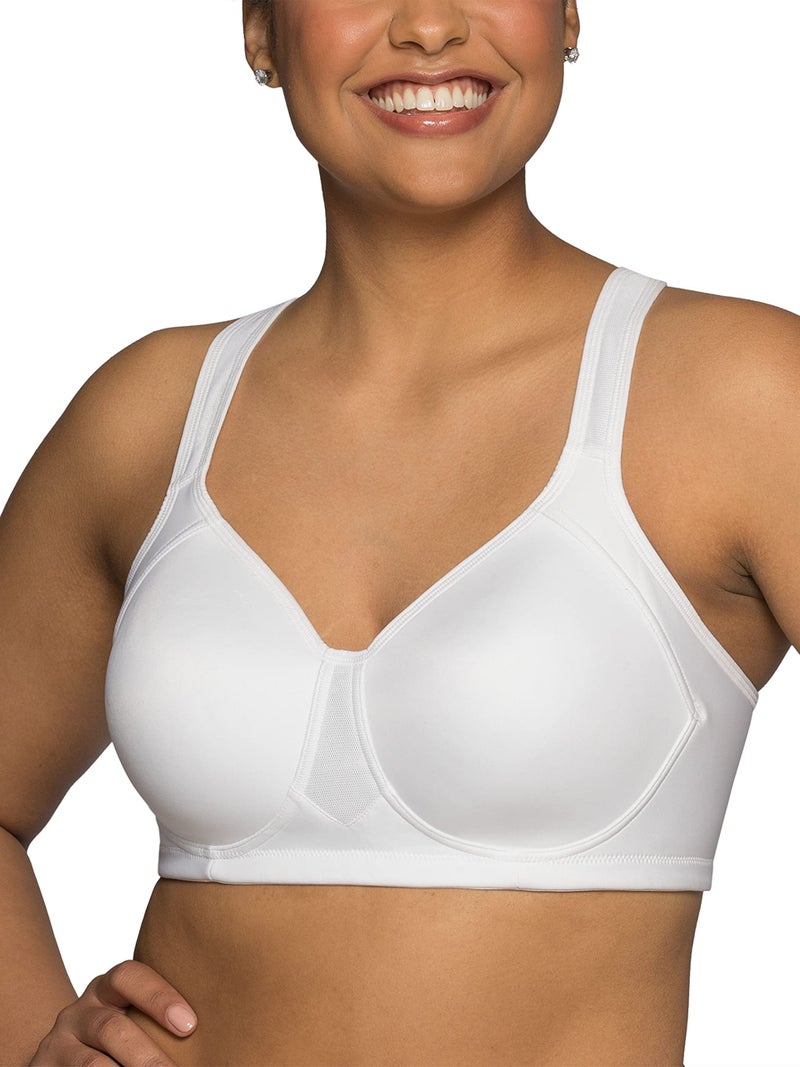 Vanity Fair womens Wireless Medium Impact Plus Size Padded Sports (36c-44ddd) Bra, Wireless - White, 38DD US - Image 1